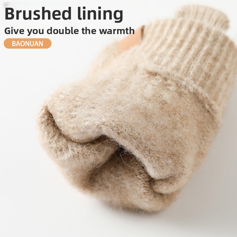 Women Winter Thickened Fleece  - огляд і ціна Wool Glove Lined