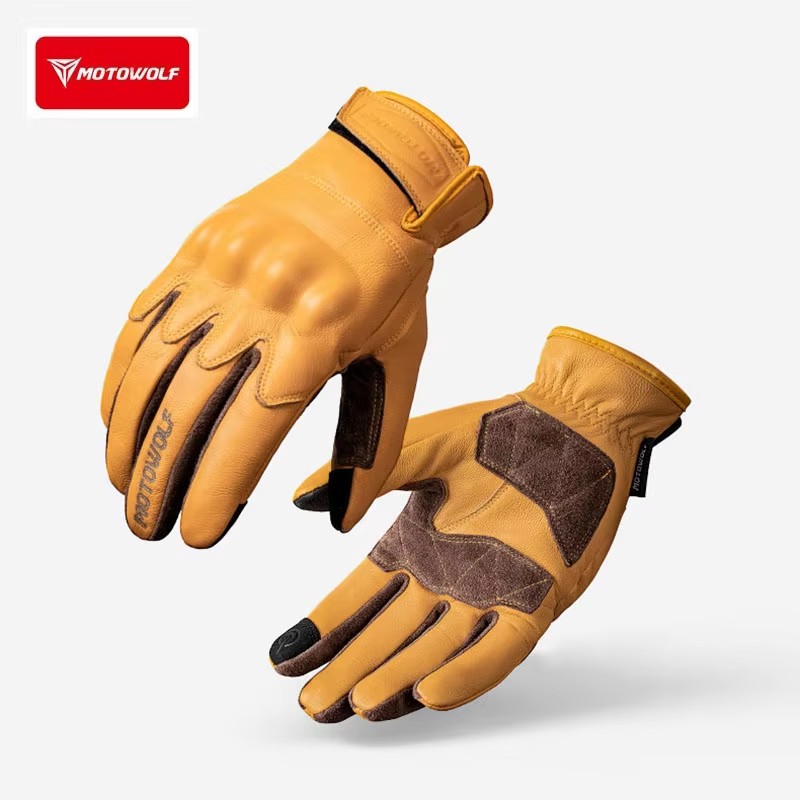 Leather Motorcycle Gloves Retr - огляд і ціна Motorcycle Glove Knuckle