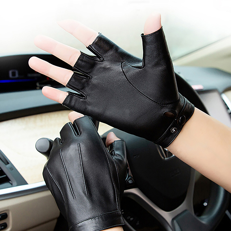 1Pair Fingerless Men Gloves PU - огляд і ціна Leather Driving Glove