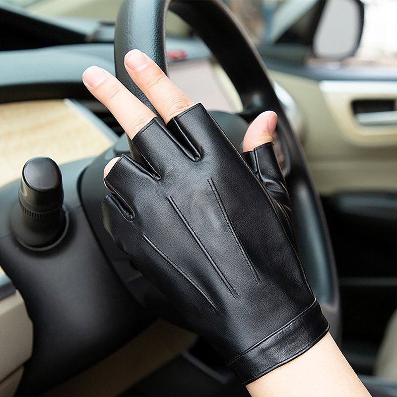 1Pair Fingerless Men Gloves PU - огляд і ціна Leather Driving Glove