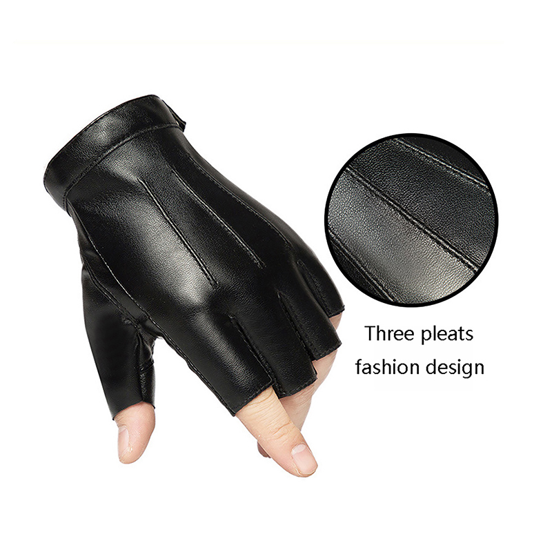 1Pair Fingerless Men Gloves PU - огляд і ціна Leather Driving Glove