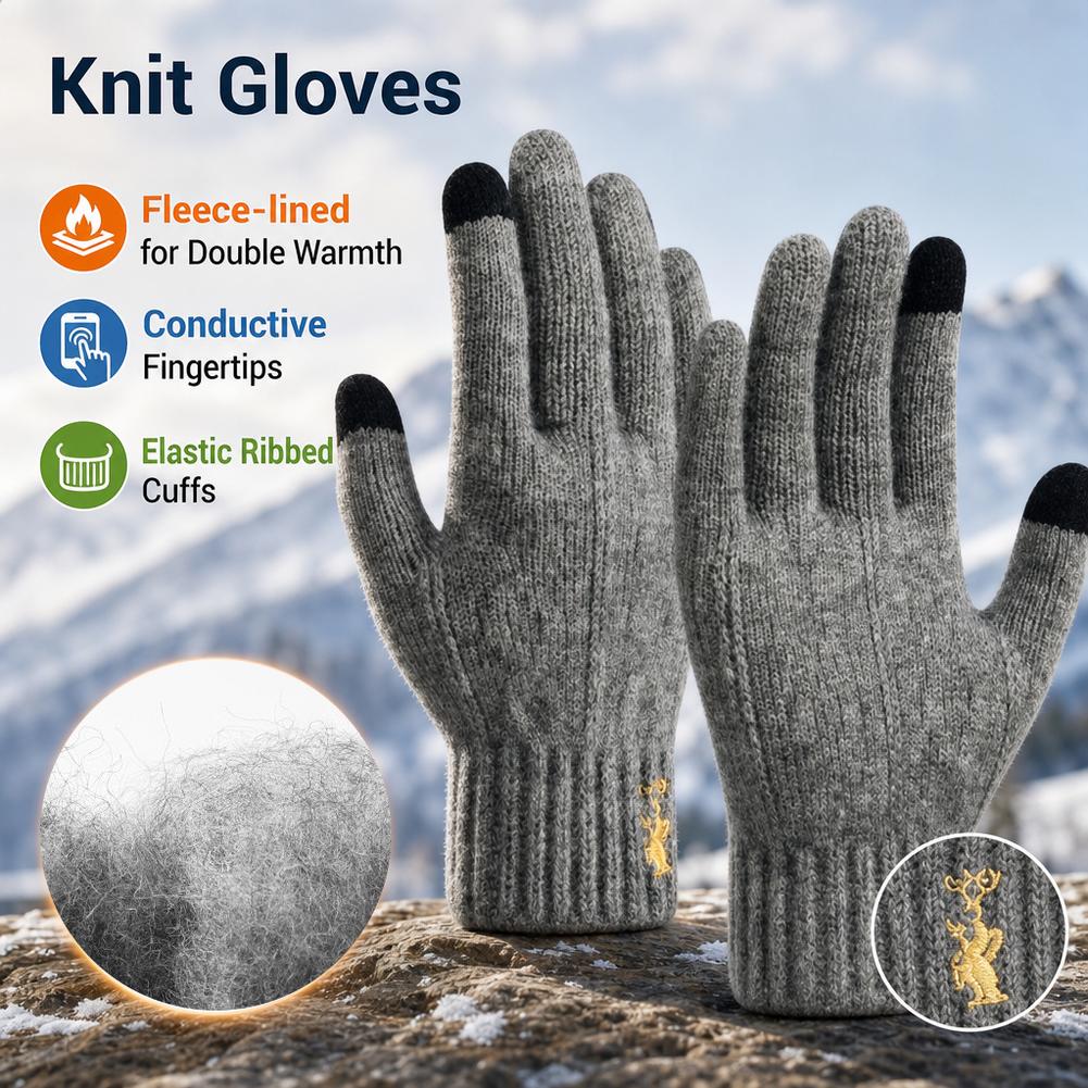 Winter Knit Gloves Touch Scree - огляд і ціна Wool Glove Lined
