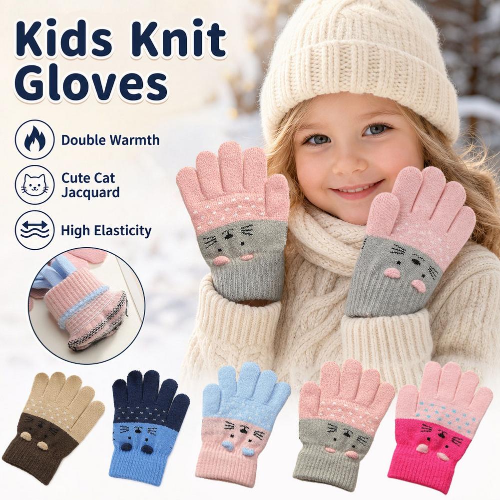 Kids Knit Gloves Winter Fleece - огляд і ціна Wool Glove Lined